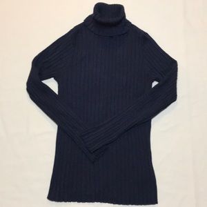 Navy Ribbed Turtleneck